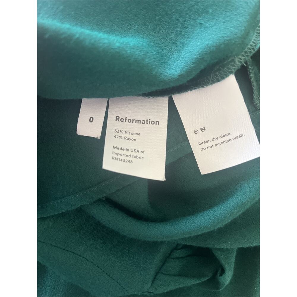 Reformation Gavin Dress Size 0 Forest Green Midi Maxi - Picture 7 of 7